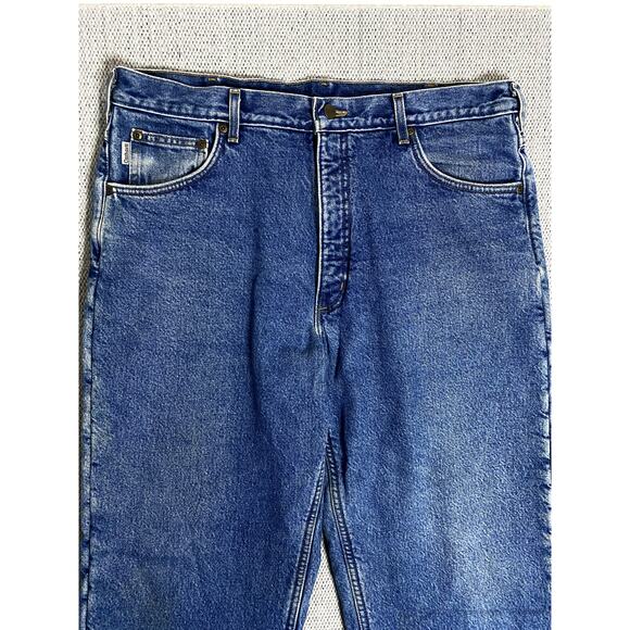 Carhartt Vintage Fleece Lined Jeans 38X32 Blue Faded Relaxed Straight USA Made - Picture 7 of 13